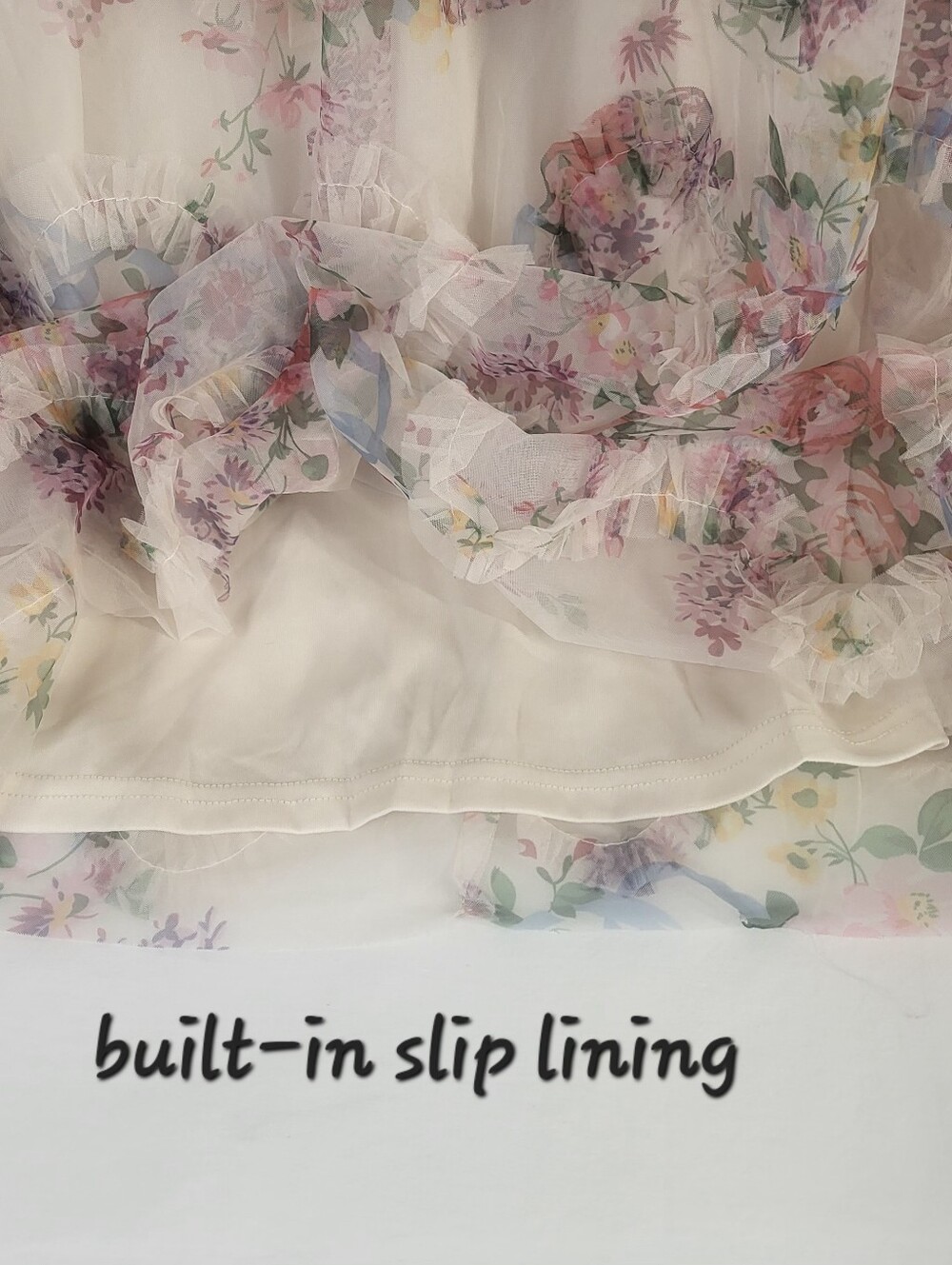 Faeriesty Ruched Bustier Ruffle Trim Hem Floral Print Tube Maxi Dress Size 1XL - Picture 7 of 16